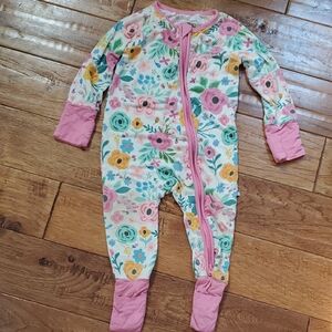 Caden Lane Floral Convertible Zip Footie